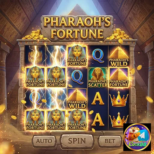 Tela do jogo Pharaoh's Fortune na plataforma luck88.