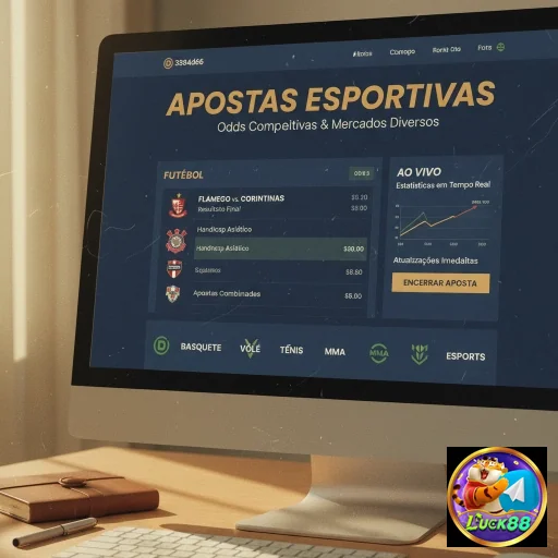 Tela mostrando apostas esportivas na luck88.