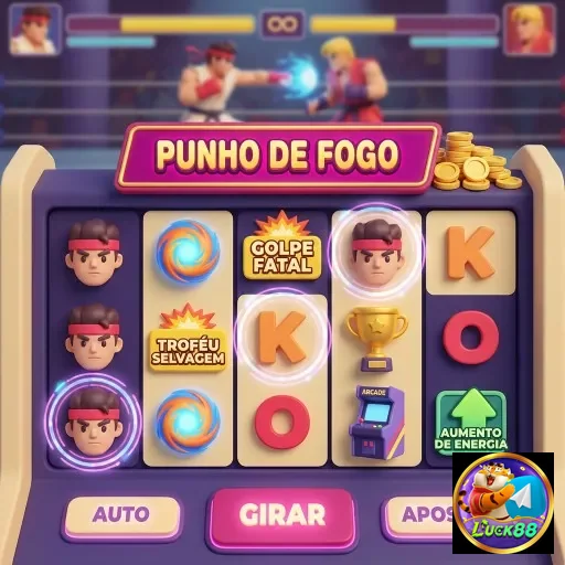 Máquina de jogo no luck88 com ícones de vitórias.