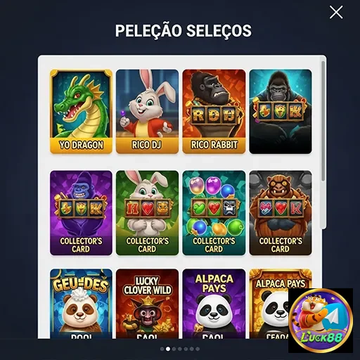 Seleção de jogos VIP disponíveis na luck88.