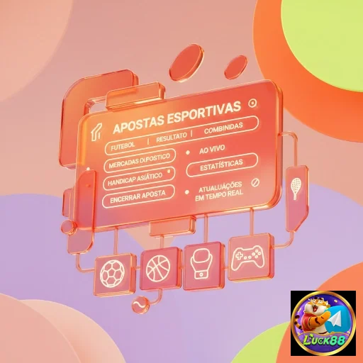 Interface de apostas esportivas da luck88 com ícones interativos.