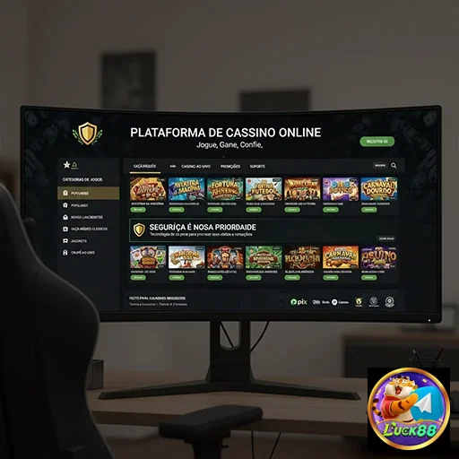 Tela do site luck88 mostrando jogos de slots disponíveis.